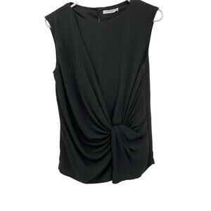 MM Lafleur Brontë Top Front Knot Sleeveless Black Size XS